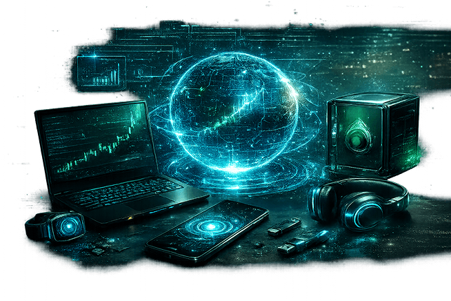 Technology infrastructure visual with connected execution devices